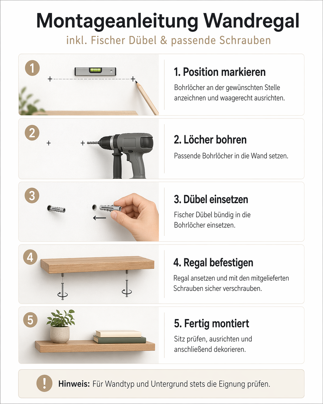 Kernform Basalt - Wandregal aus Eiche und Aluminium