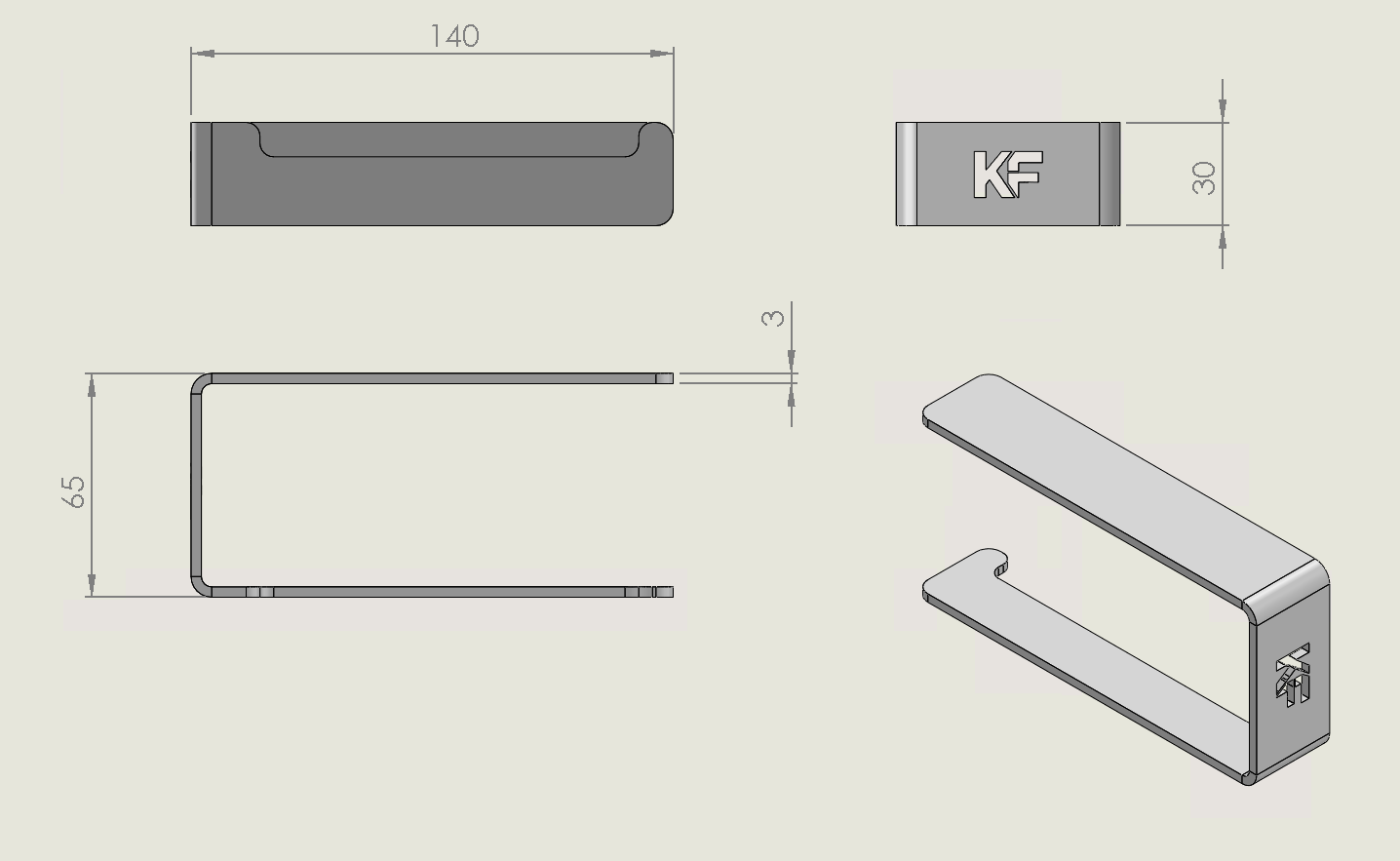 Kernform Tide - Toilettenpapierhalter aus Aluminium